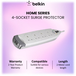 Home Series 4-Socket Surge Protector -2 Home Series 4-Socket Surge Protector -2