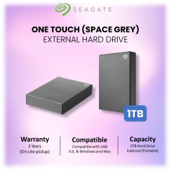 Seagate® One Touch with Password Hard Drive 1TB (Space Grey)