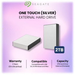 Seagate® One Touch with Password Hard Drive 2TB (Silver)