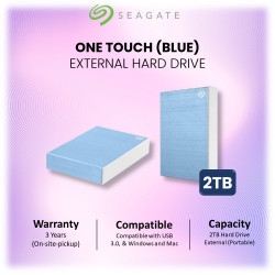 Seagate® One Touch with Password Hard Drive 2TB (Blue)