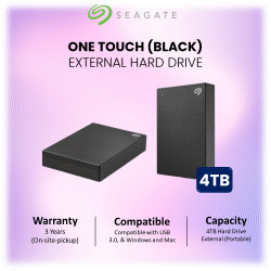 Seagate® One Touch with Password Hard Drive 4TB (Black)