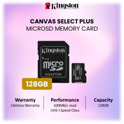 Kingston Canvas Select Plus microSD Memory Card 128GB