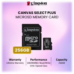 Kingston Canvas Select Plus microSD Memory Card 256GB