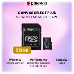 Kingston Canvas Select Plus microSD Memory Card 512GB
