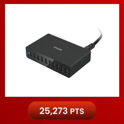 Anker A2133 PowerPort 10 USB Charger 2A PowerIQ Phone Charger 60W 5V/12A Quick Charging Smart USB Charger for Phone Tablet (MY PLUG)