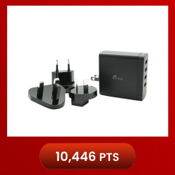 Innoz® InnoPower TQ4 4 Port QC3.0 Travel Charger (with US, UK, EU, AU Plug Adaptor) - Black