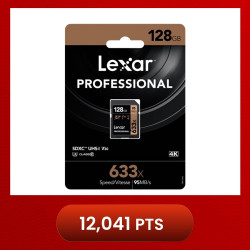 Lexar 633X Professional 128GB V30 U3 SDHC™/SDXC™ UHS-I Memory Cards (up to 95MB/s read, Write 45MB/s)