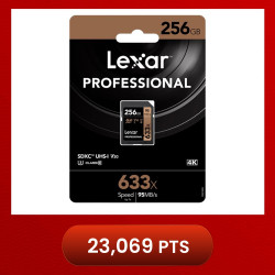 Lexar 633X Professional 256GB V30 U3 SDHC™/SDXC™ UHS-I Memory Cards (up to 95MB/s read, Write 45MB/s)