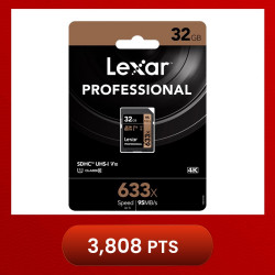 Lexar 633X Professional 32GB V10 U1 SDHC™/SDXC™ UHS-I Memory Cards (up to 95MB/s)