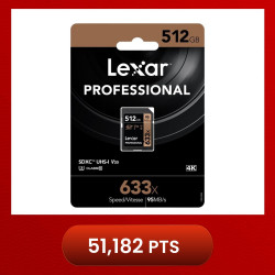 Lexar 633X Professional 512GB V30 U3 SDHC™/SDXC™ UHS-I Memory Cards (up to 95MB/s read, Write 45MB/s)