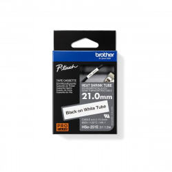 Brother HSe-251 Genuine Heat Shrink Tube, 23.6mm Black on White