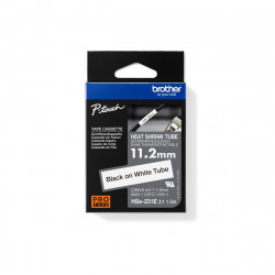 Brother HSe-231 Genuine Heat Shrink Tube, 11.7mm Black on White Brother HSe-231 Genuine Heat Shrink Tube, 11.7mm Black on White