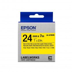 24mm Vinyl Black on Yellow 24mm x 7m