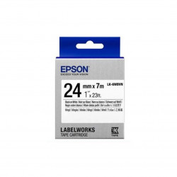 24mm Vinyl Black on White 24mm x7m