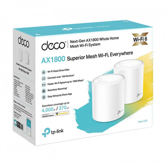 ROUTER MESH TP-LINK GGB WIFI 6 DB AX1800 (DECO X20 2-PACK) 