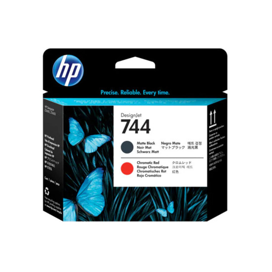 HP 744 Matte Black and Chromatic Red Printhead