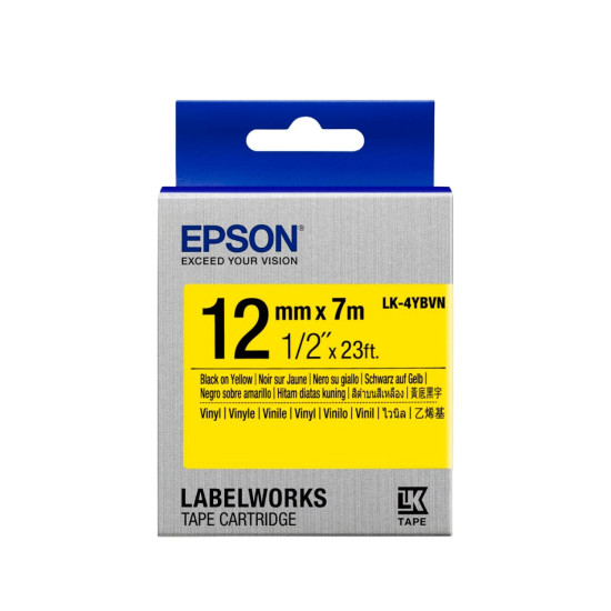 Epson 12mm vhnyl black on yellow
