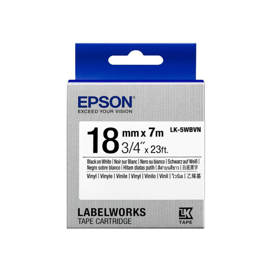 Epson 18mm vhnyl black on white