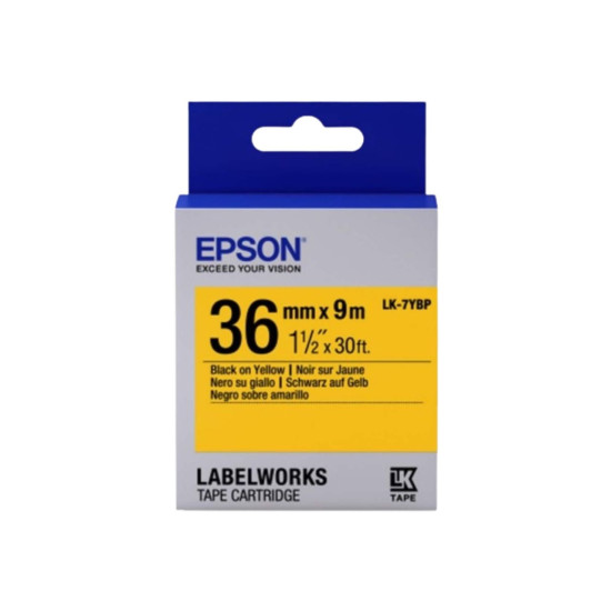 Epson 36mm vhnyl black on yellow