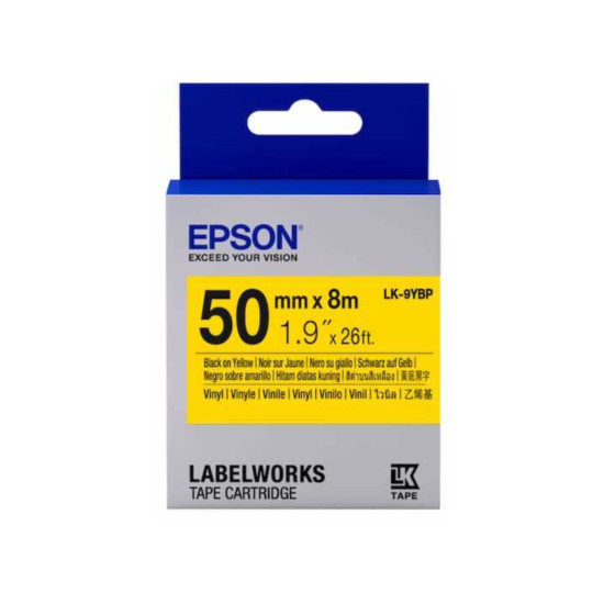Epson 50mm vinyl black on yellow