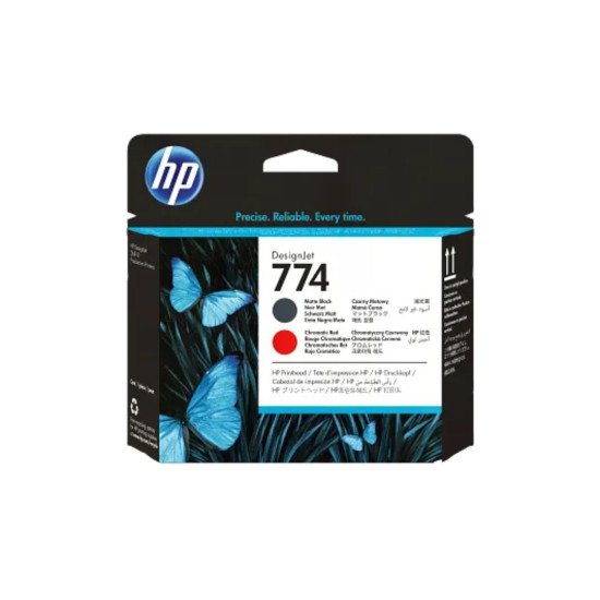 HP 774 Matte Black/Chromatic Red Printhe