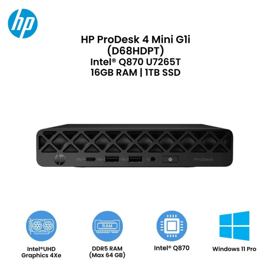 HP ProDesk4 Mini G1i(U7265T 16GB 1TB Win